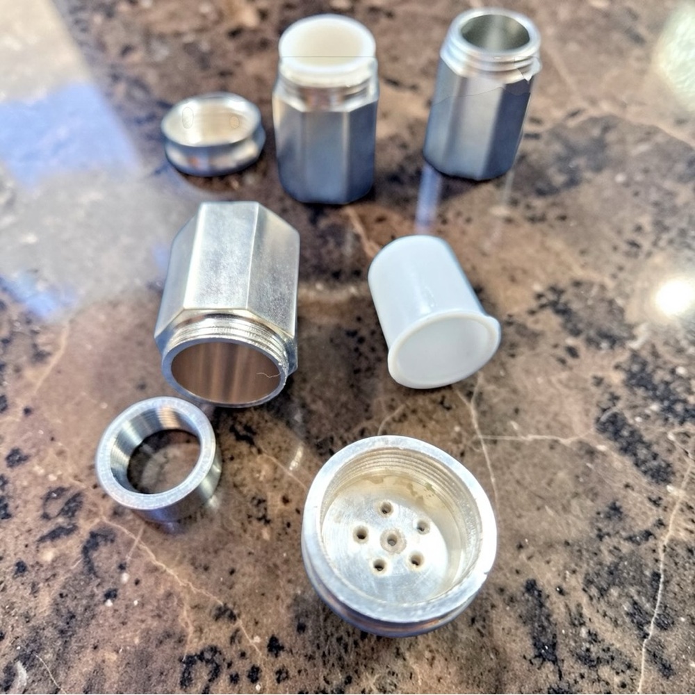 New in Box Pottery Barn Individual Salt & Pepper Shakers Set of 8 Silver Plated - Picture 7 of 11